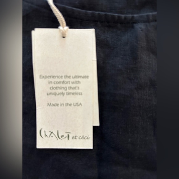NWT Chalet et Cici Black Linen Elysia Top - Size Small - Picture 7 of 9